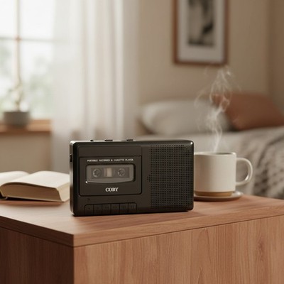 Classic Audio Tape Recorder with AC/Battery Power   Perfect for Music & Voice