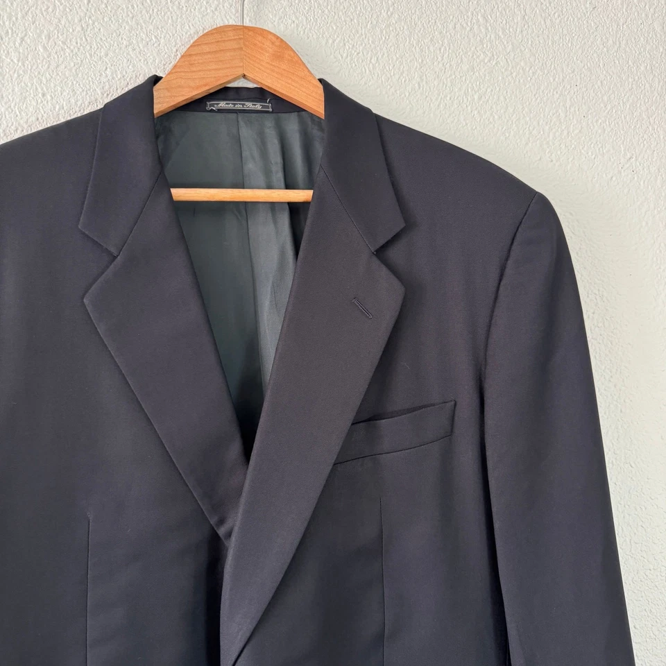Corneliani Blazer Suit Set Men's 50L Black Made in Italy Virgin Wool - Image 4 of 4