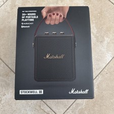 Marshall Stockwell 3 Portable Bluetooth Speaker Black/Brass Brand New