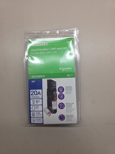 Square D QO120DFC 20 AMP einpoliger Doppelfunktions-Leistungsschalter