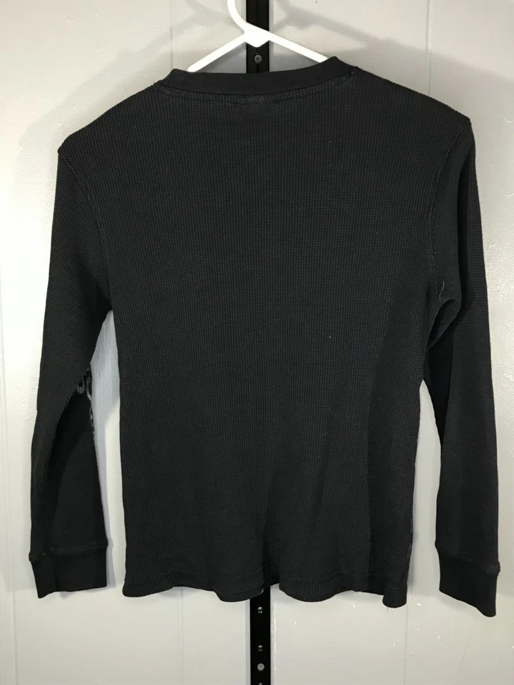 Винтажная футболка с длинным рукавом Southpole XS/SM Black Grunge Waffle Knit Thermal Y2K - Изображение 2 из 4