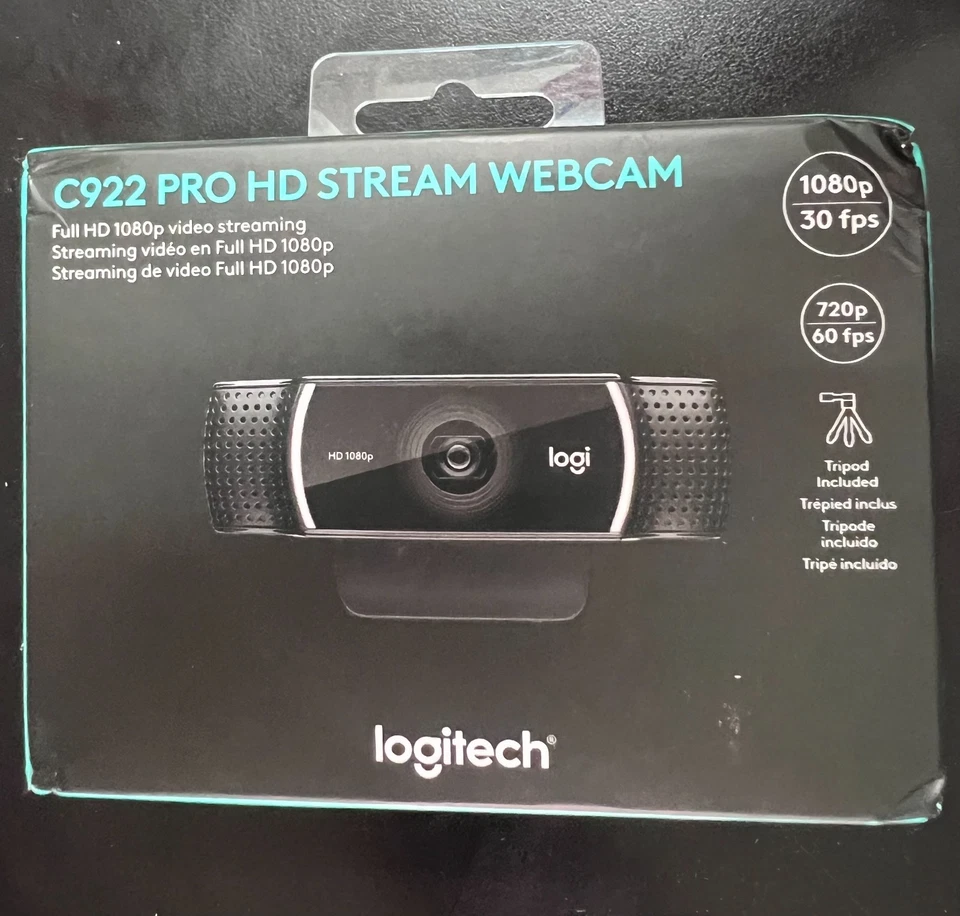 Logitech C922 Pro HD Stream Webcam 1080p BRANDNEU 960-001087 4296
