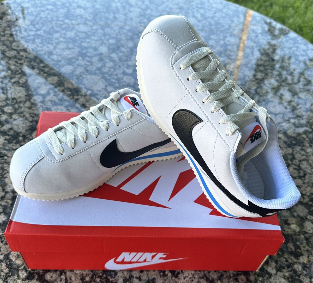 Nike Cortez White Black Blue Size 7 1/2 (Size W7.5 - M6) | eBay