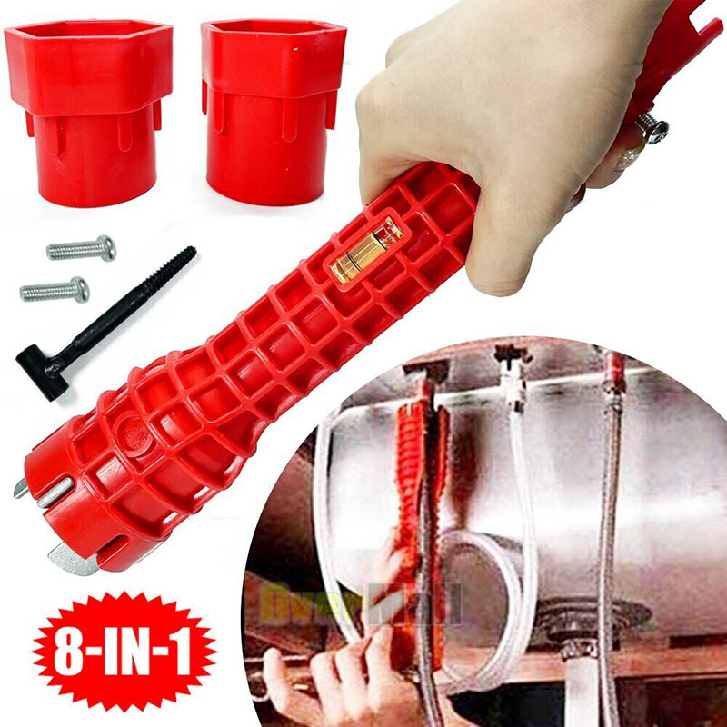 Llave Multiusos Para Fontanería - Kit 16 Piezas Para Desmontar Grifos, Fregaderos Y Filtros De Cocina Y Baño