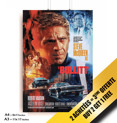 Promo Poster Movie BULLITT Steve McQUEEN 1968    