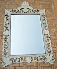 Grande100x77 specchio specchiera Savoia rilaccata bianco stile Shabby Liberty