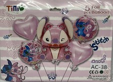 5 piezas. Globos Happy Birthday Angel (Lilo & Stitch) / 5 globos de Angel
