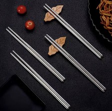 Stainless Steel Set of 4 Pairs Food Grade Chopsticks New.