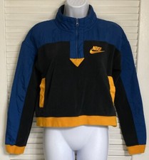 Women's Nike Sport Wear Half Zip Fleece Cropped Jacket, Small, CJ4927-010