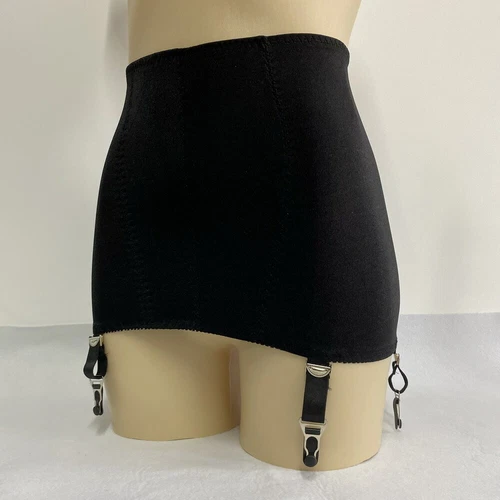 Lace Edge Cloth Girdle Skirt Retro Garter Belt 6 Straps Suspender Belt - Picture 16 of 17