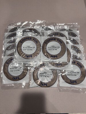 7/32'' EDCO Black Back 1.0 mil Foil Tape - 24 rolls - Free US Shipping