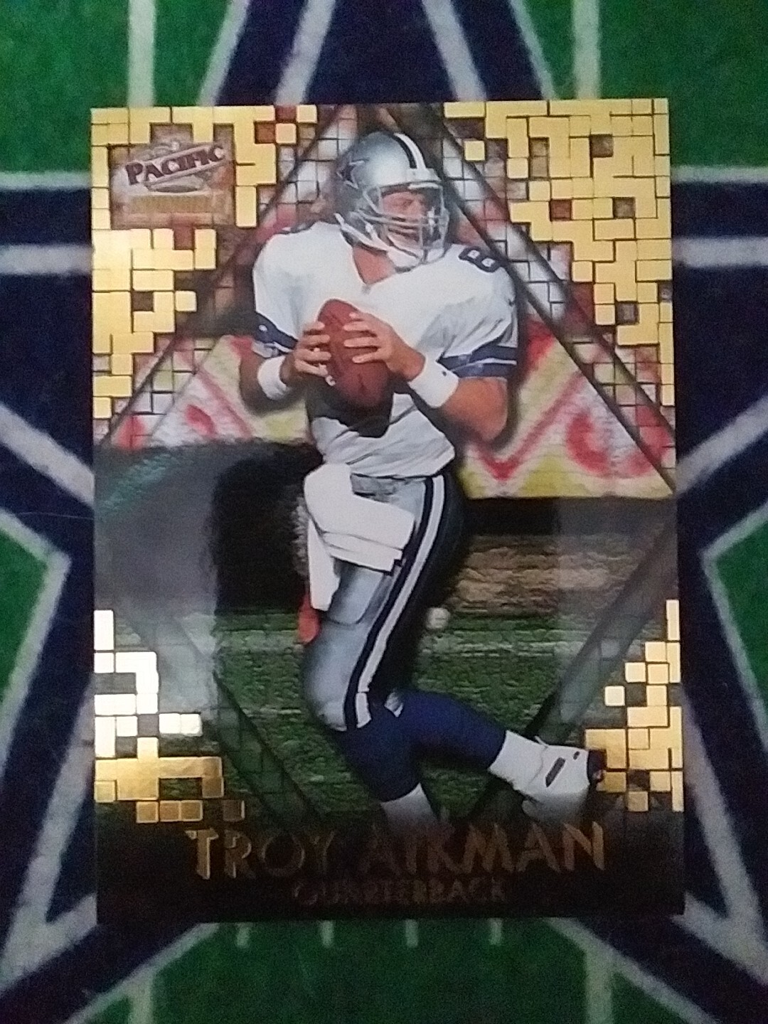 1997 Pacific Invincible Pop Cards Missing Puzzle Piece #2 Troy Aikman Cowboys