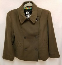 G.e.t. Get Jacket Size L Miliatry Style Waist Pockets Buttons Olive Green Nwt