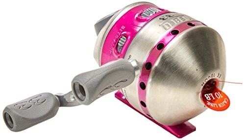 New Pink Lady Zebco 33 Model 33 Spincast Reel Bite Alert spooled 10 Lb test Line