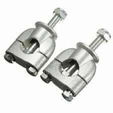 2x Silver 22mm 7/8" Handle Bar Riser Mount Clamps For Motorcycle Dirt Bike ATV