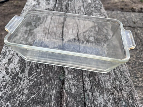 1930s PYREX GLASS LOAF PAN MEATLOAF BREAD 212-593-B BAKING