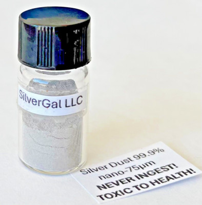 Silver 5 g ULTRA FINE .999  (nano-75μm) metal dust powder colloidal gram 5g five