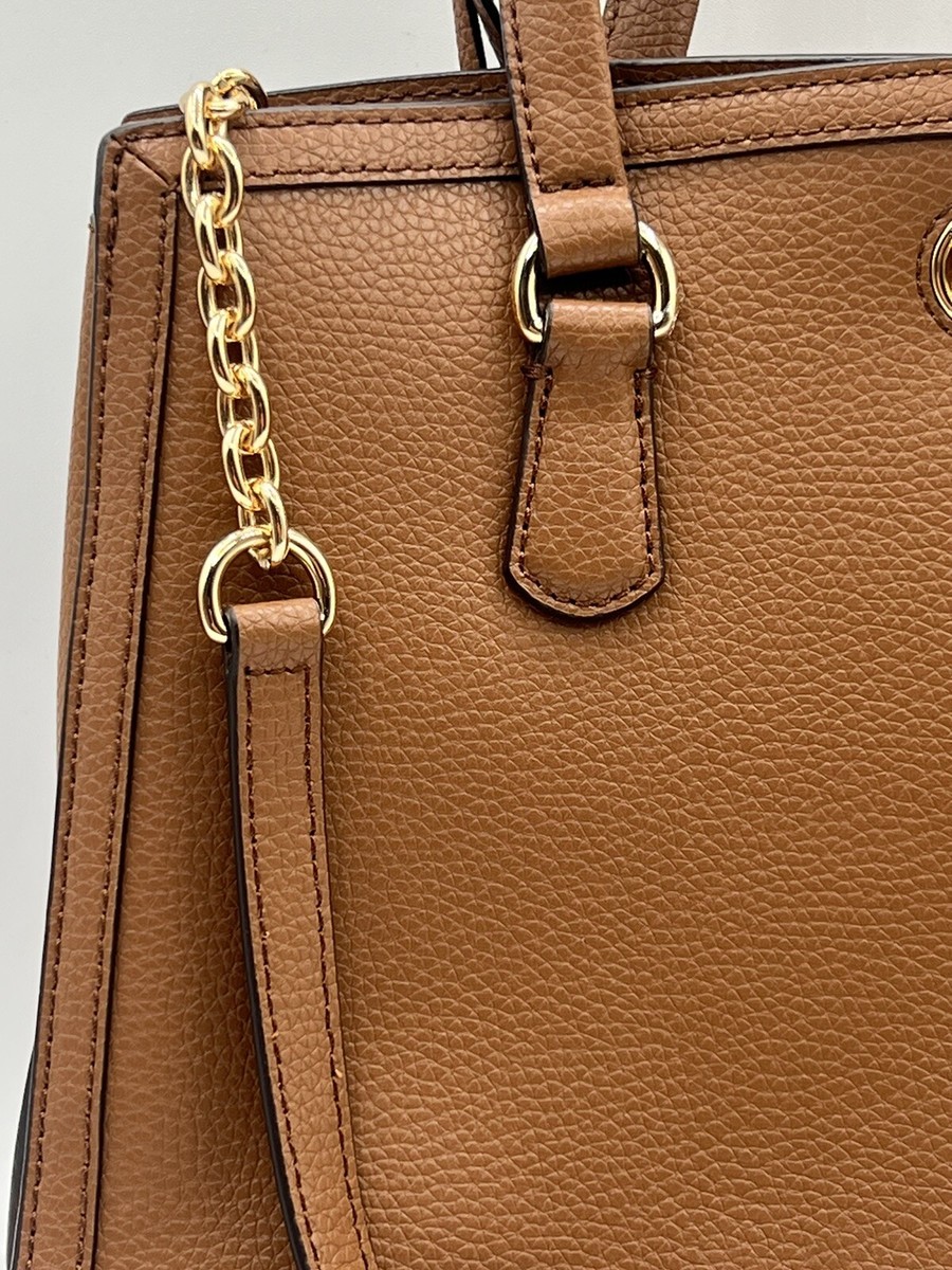 Michael Kors Chantal Medium Pebbled Leather Satchel - Brown