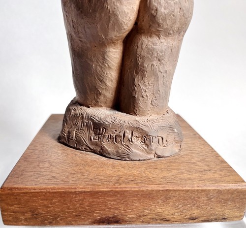 Lovely Vintage Terra Cotta Sculpture Nude Woman, Mid Century Modern Signed 1960s - Picture 11 of 14