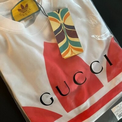 GUCCI adidasロゴ入り Tシャツ Sサイズ ADIDAS x GUCCI LOGO CREWNECK T-SHIRT WHITE WOMEN'S SIZE S | eBay