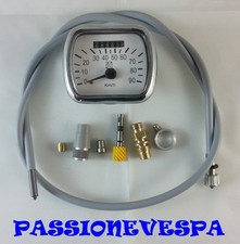 KIT CONTACHILOMETRI BIANCO 90 KM/H PER VESPA 150 STRUZZO VL1 VL2 VL3 FARO BASSO