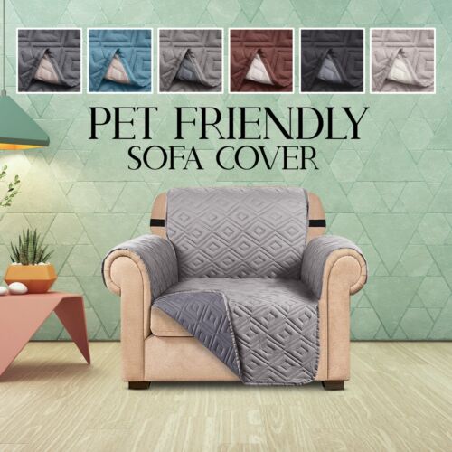Quilted Sofa Slip Covers Waterproof Pet Protector Throws Reversible Couch Cover - Picture 24 of 44