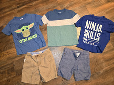 Boys Youth sz 6 7 8 Clothing LOT Shirt Shorts Grogu Star Wars Cat Jack
