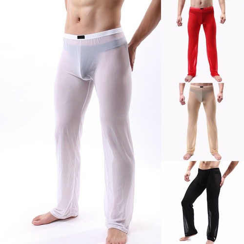 Homwear Pantaloni L-2XL Leggings Uomo Pigiama Mutandine Poliammide  Trasparente | eBay