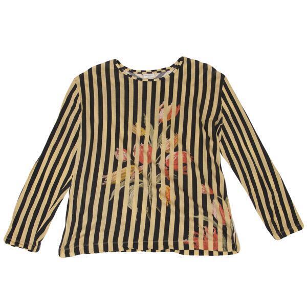 DRIES VAN NOTEN Floral Printed Stripe T Shirt Size S-M(K DRIES VAN NOTEN Floral Printed Stripe T Shirt Size S-M(K