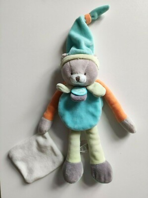 Doudou et Compagnie France Schmusetuch Bär Kuscheltier blau bunt TOP Plüsch