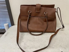 Marc New York Andrew Marc Large Brown Leather Tote Shoulder Bag Purse