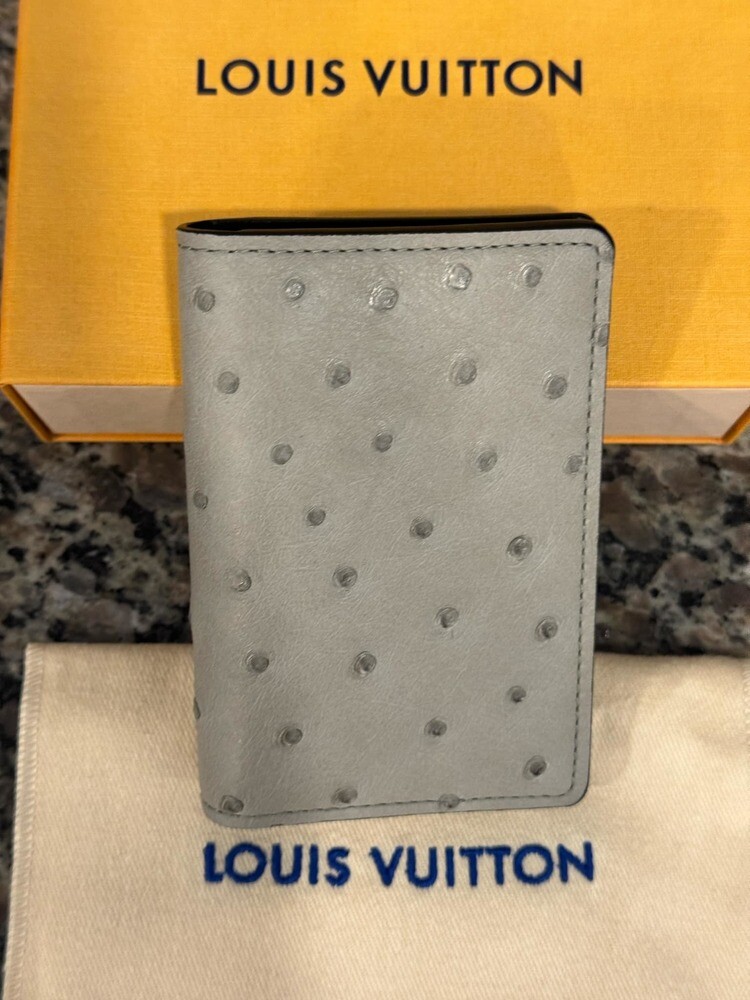 Louis Vuitton Ostrich Leather Wallet Card Organizer N99891 w