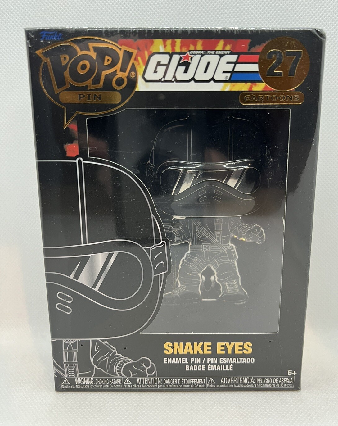 Funko Pop Pin GI Joe Snake Eyes 27 Collectable Figure with Stand UK NEW RARE