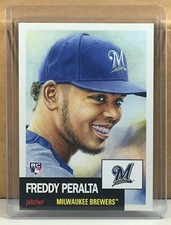 2018 TOPPS LIVING SET #59 FREDDY PERALTA MILWAUKEE BREWERS ROOKIE CARD . rookie card picture