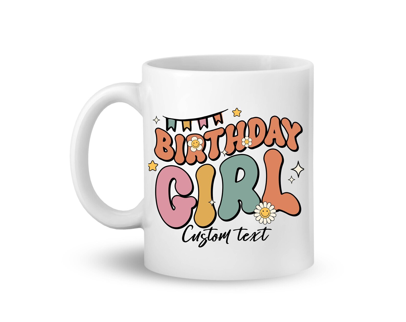 Birthday Girl Retro Groovy Mug Custom Name Mug Gift For Women Gift For Girl