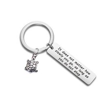 PLITI Turtle Charm Inspirational Keychain Gift It Does Not Matter How Slowly ...