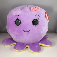 TY Beanie Squishies (Squish-A-Boos) Plush - OCTAVIA the Octopus (10" Small Size)