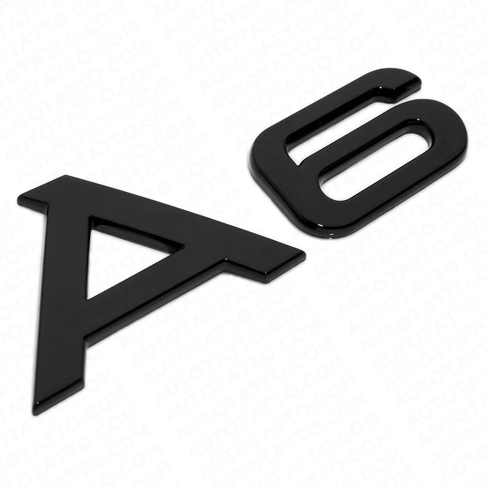 Placa de identificación del maletero con emblema deportivo Audi A6 negro brillante letra trasera Foto 2 de 4