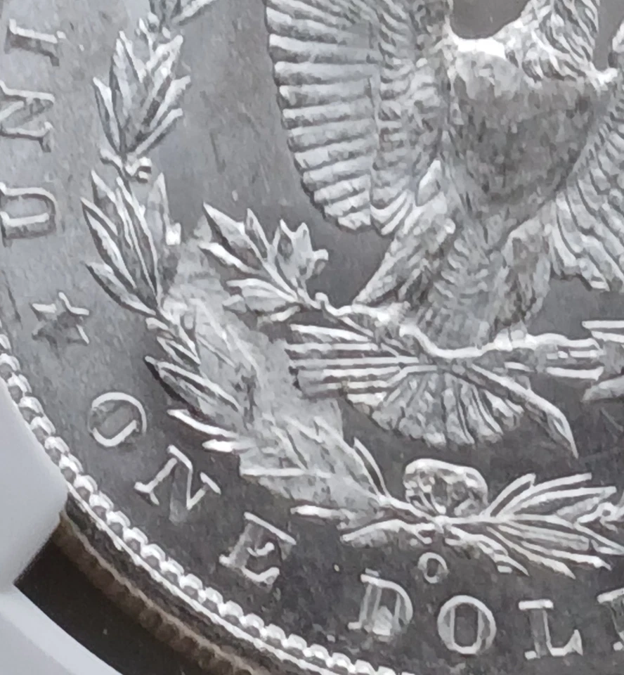 1904-O Morgan Silver Dollar REVERSE STRUCK THRU NGC MS 64 GEM - Image 3 of 3