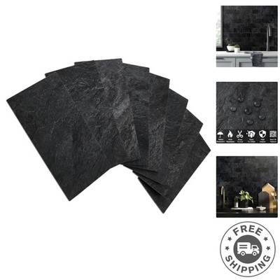 Elegant Black Slate 3x6 Peel and Stick Wall Tiles   Perfect for Kitchens & Baths