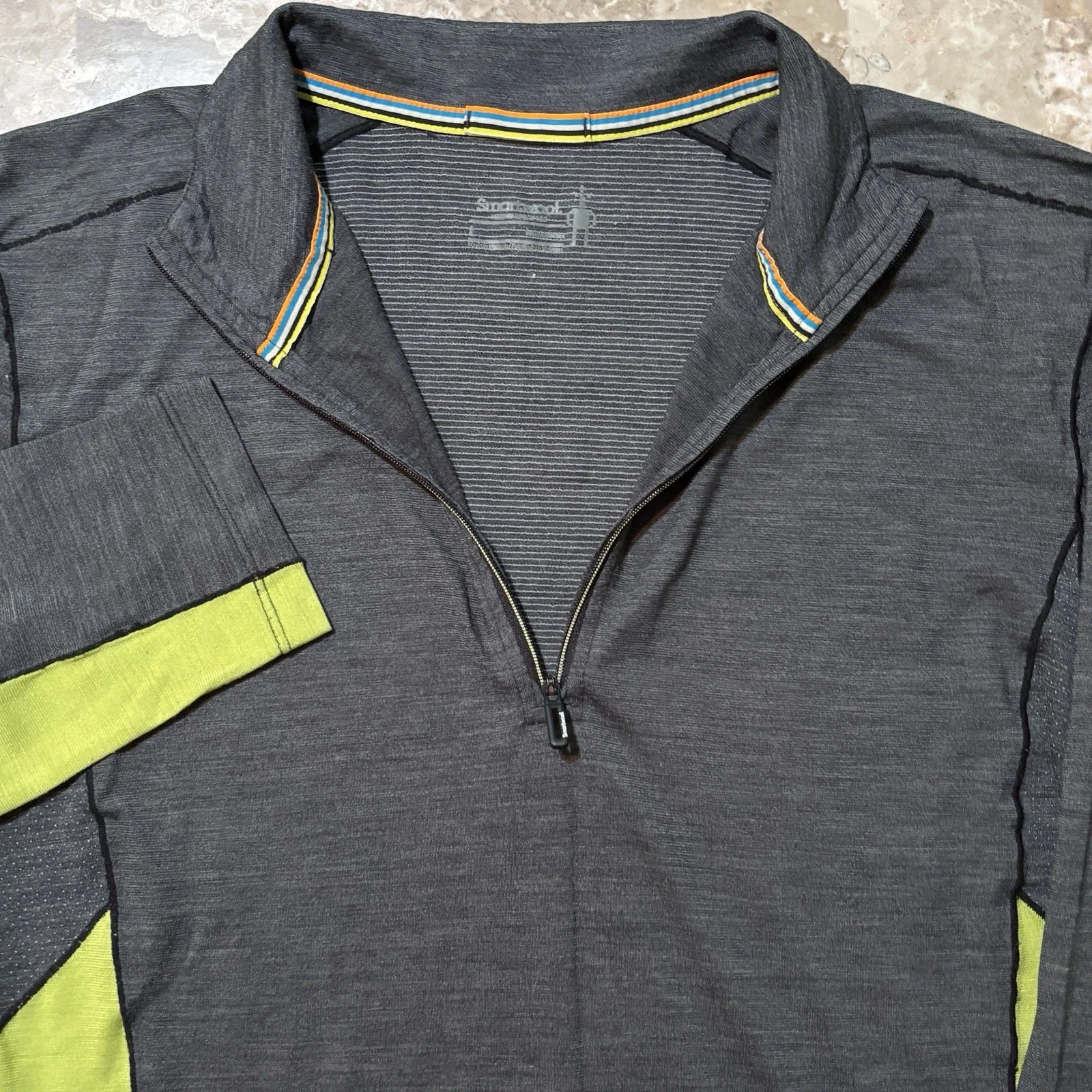 Smartwool Sweatshirt Mens Large Grey Merino Sport 150 Quarter Zip Base Layer