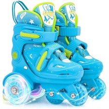 Adjustable Kids Roller Skates with Light Up Wheels - Blue