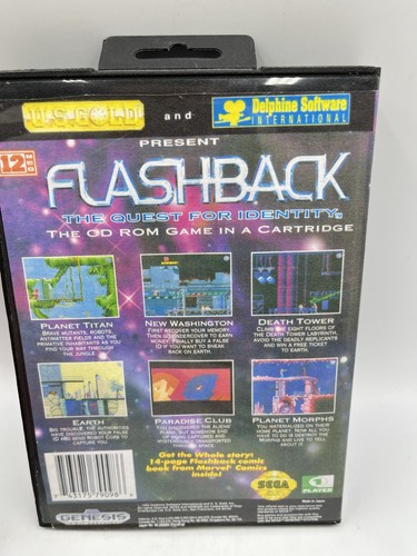 Flashback: The Quest for Identity (Sega Genesis, 1993) Box + Hang Tag & Works - Picture 2 of 8