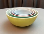 Vintage  PYREX Primary Colors Nesting Bowl Set of 4 Ovenware 1940s - MCM