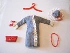BARBIE FASHION CLOTHES ~ #1273 "SIDE KICK" CHECK COTTON OUTFIT w/ACCESSORIES SET