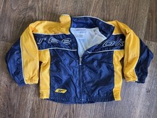 Vintage Reebok Baby Windbreaker Jacket 24M Navy Yellow Made in Taiwan 90s Style