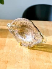 Mid-Century Morano Iradascent Art Glass Dish-  MCM Italy Art sparkling Dish