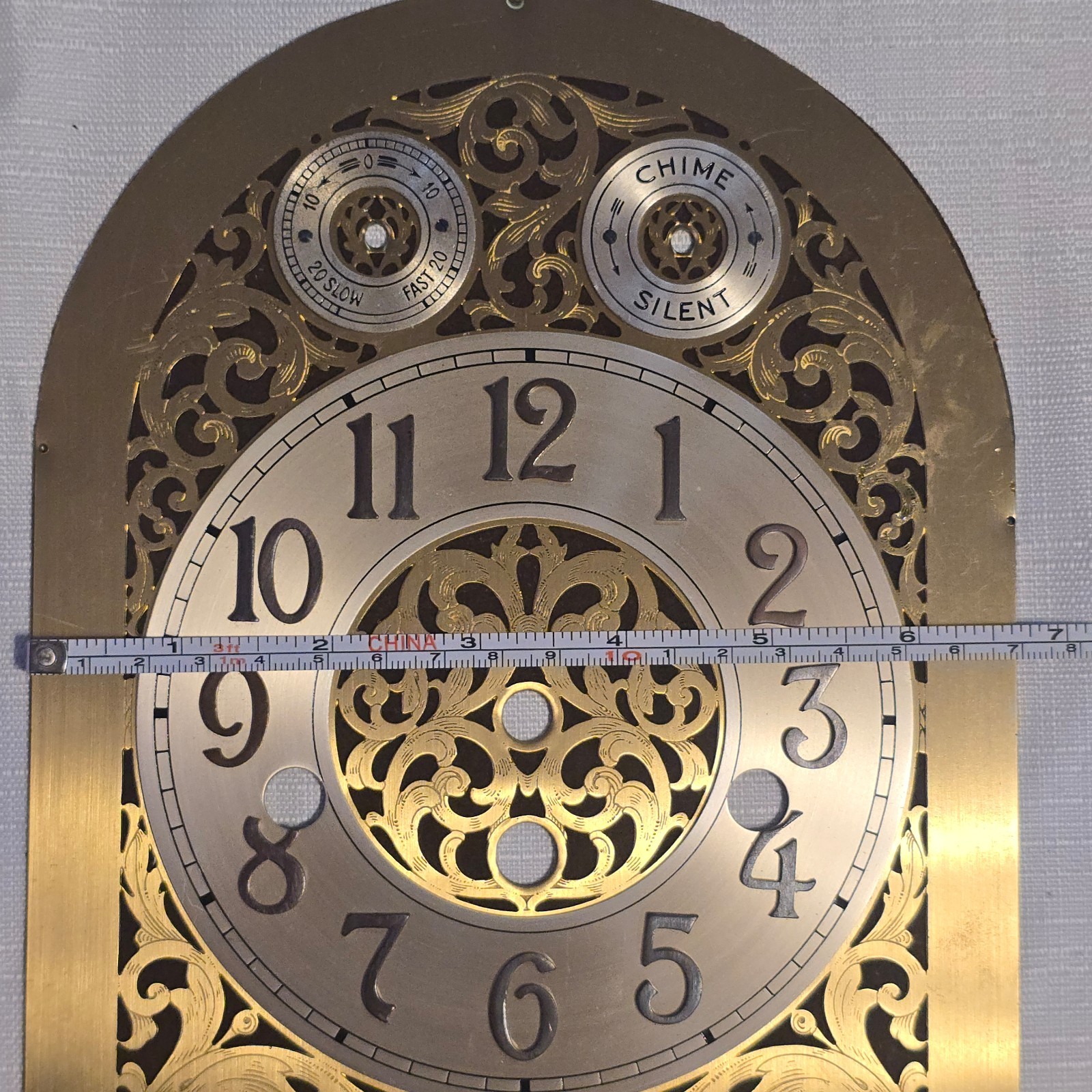 Used Ornate antique clock dial, from  Herschede Grandfather