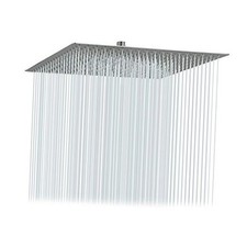 16 Inch Shower Head Rainfall Solid Square 16 Inch-Standard Brushed Nickel