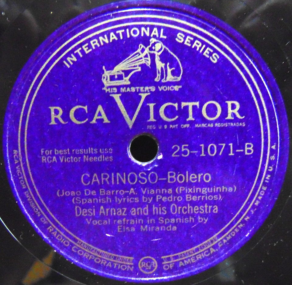 TWO 78 RPM RECORDS DESI ARNAZ & LUCILLE BALL CARNIVAL RIO & STRAW HAT ...